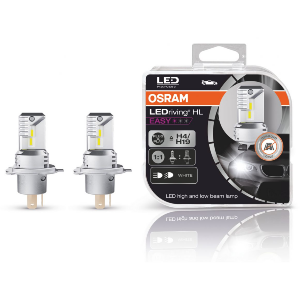 Coppia Lampade Osram  LEDriving EASY H4/H19 senza adattatore 18.7W/19.0WW 12V P43t