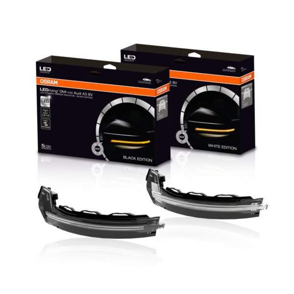 Indicatore di direzione, Kit Frecce dinamiche Osram  LEDriving Dynamic Mirror  R06, R10 W 12V per AUDI A3 S3 RS3 White Edition Set di 2pz